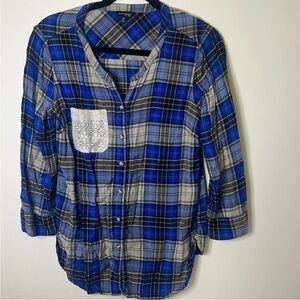 LUCKY Women’s Blue plaid Flannel | M